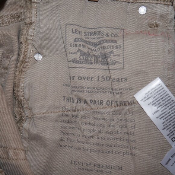 Levi's 568 Men’s Jean Shorts Size 32 Loose Fit Stretch Denim Jorts Beige/Tan NWT - Picture 6 of 6